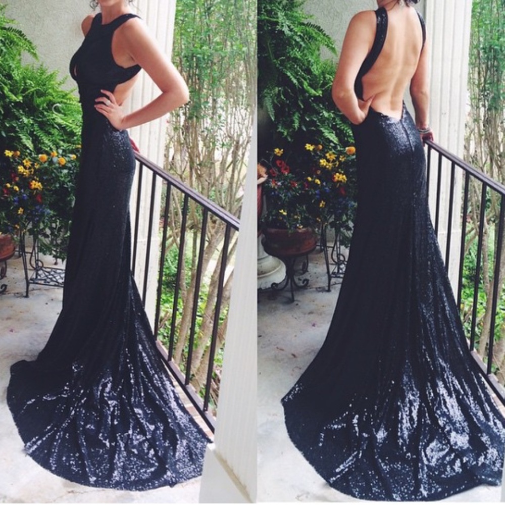 Black sequin prom/formal dress worn once